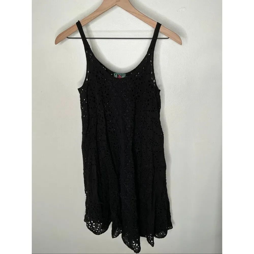Johnny Was Eyelet Lace Tunic | Black in Small